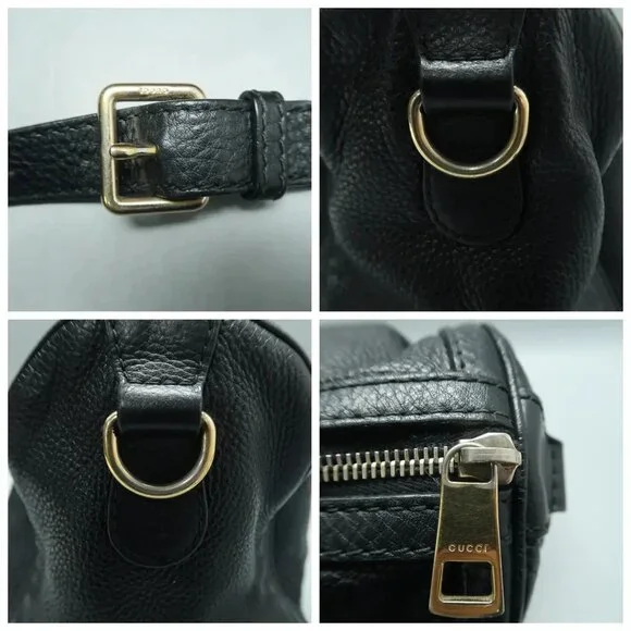 GUCCI Boston Black Leather Satchel 697-021225 - Picture 9 of 12